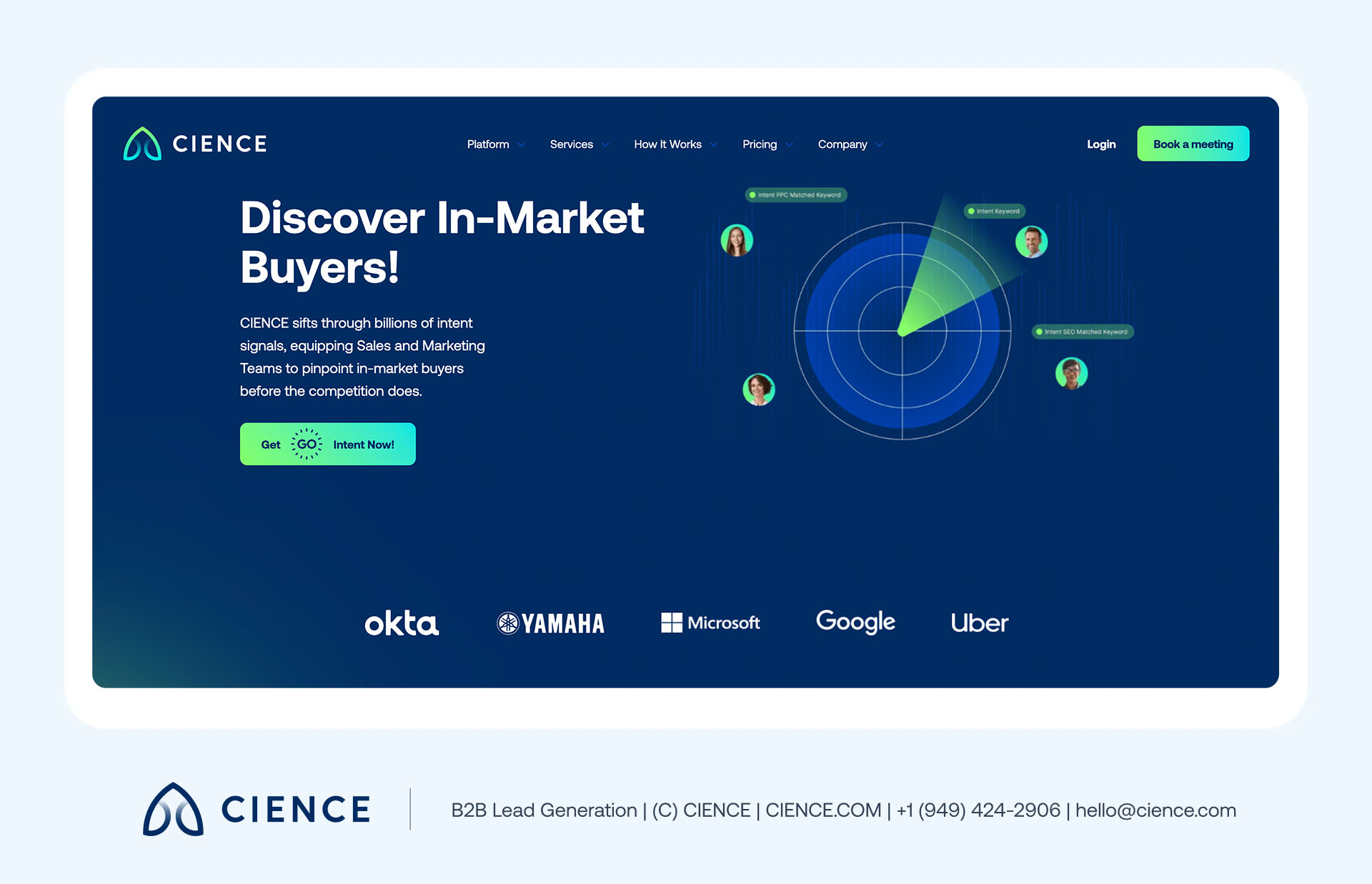 CIENCE GO Intent ABM platform interface showing intent signals and account prioritization